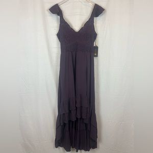 Shyanne hi lo dress medium country western plum lace ruffle